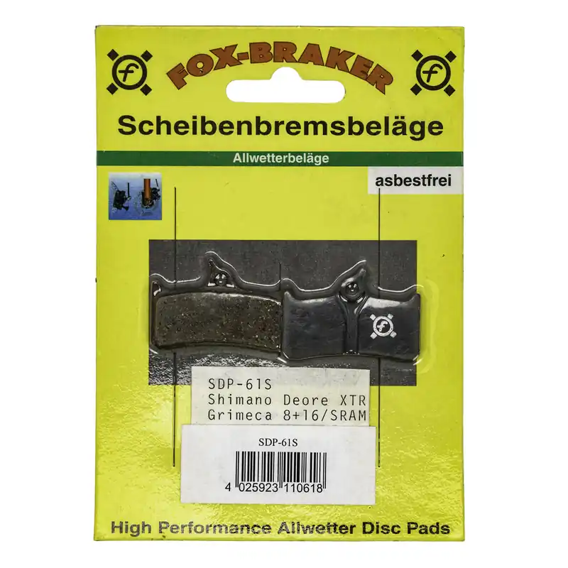 Klocki Fox braker SDP-61S do hamulców tarczowych do Shimno Deore XT BR-M755, Grimeca systems 8 i 12, Sram 9.0, Hope Mono M4 Promocja