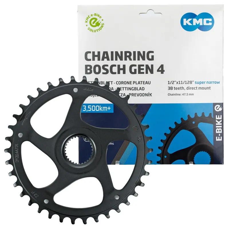 Oryginalny Zębatka KMC Super Narrow 38T do Bosch Gen 4, linia 47,5 mm, 1/2" x 11/128", bez dystansu