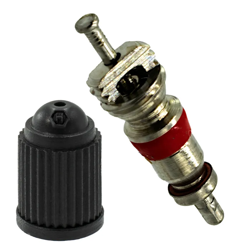 Wentyl zawór do dętek AV Schrader AUTO + NAKRĘTKA - 100 sztuk Premium