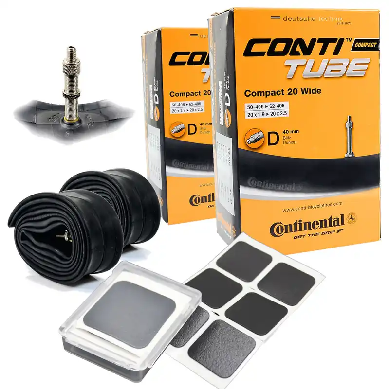 Zwrot pieniędzy Dętki Continental 20" x 2,0" - 2,5" wentyl dunlop rowerowy 50/62-406 + Łatki