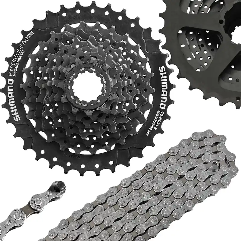Kaseta Shimano CS-HG31-8 8 rzędów + Łańcuch Shimano ACNHG40T114 6/ 7/ 8 Promocja