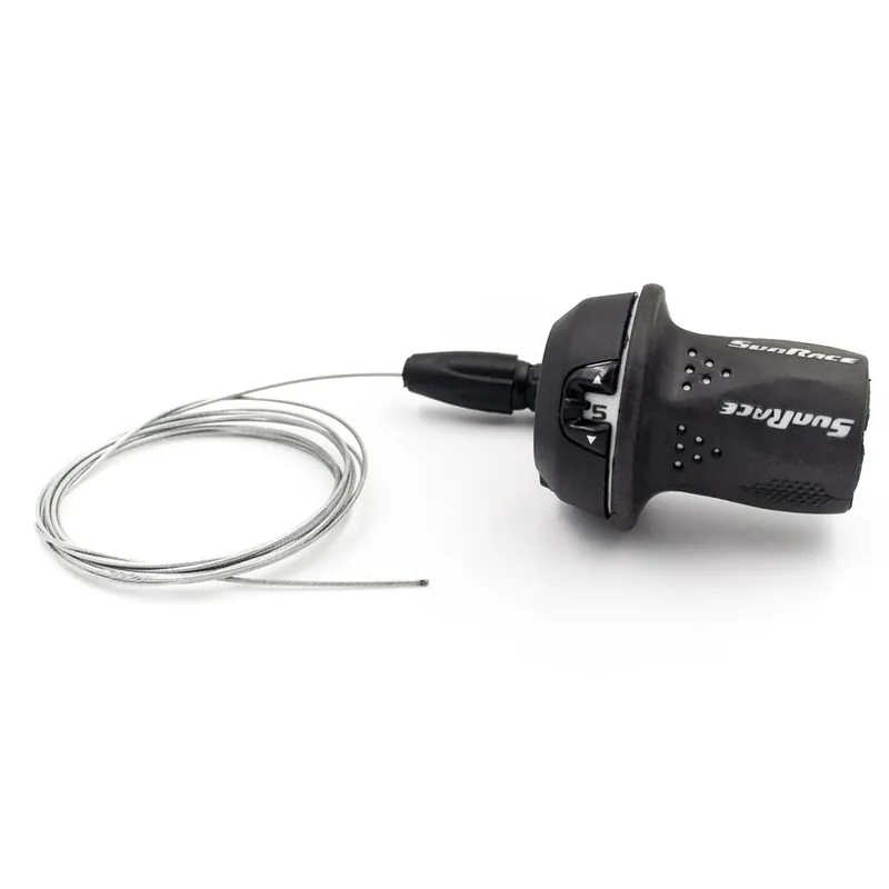 Oryginalny Manetka przerzutki Sunrace Twis Shifter TSM21 R5, obrotowa, prawa 5-rz, czarna