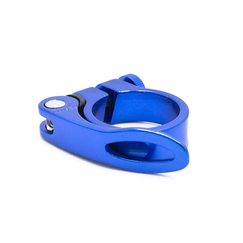 Obejma podsiodłowa 34,9 mm, aluminium, niebieska z zaciskiem Niska cena