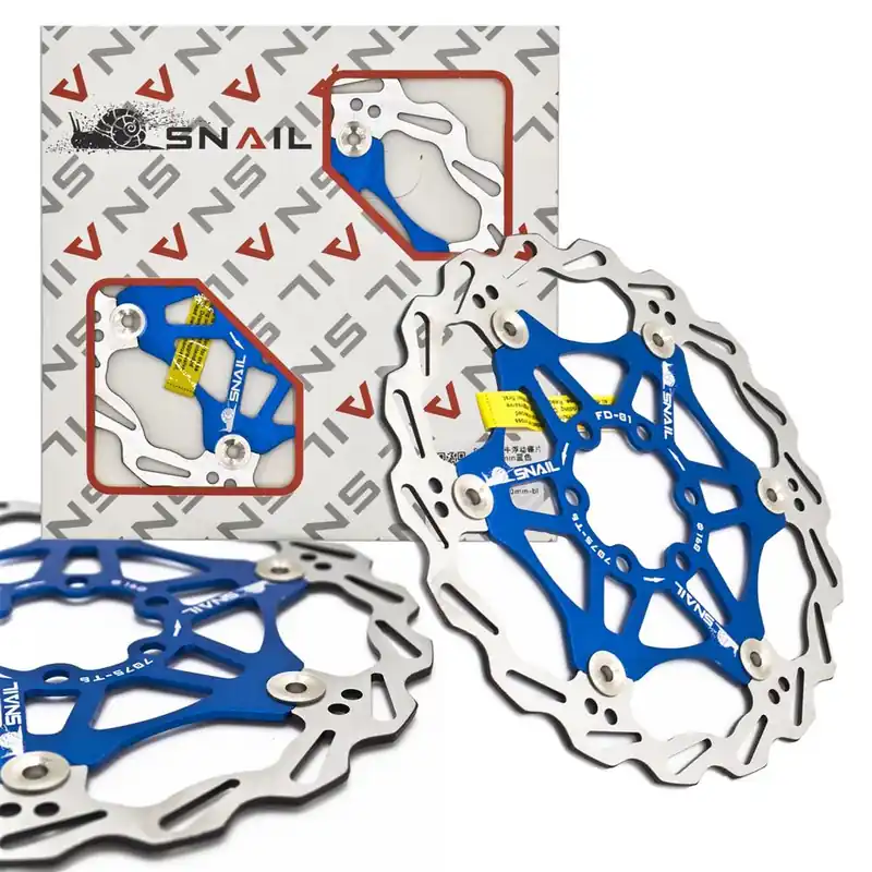 Tani Tarcza hamulcowa Snail 160 mm, pływająca, IS (6 śrub), niebieska