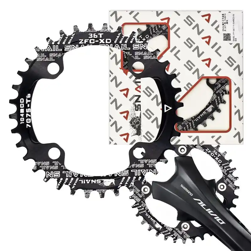 Popularny Zębatka Snail do mechanizmu korbowego 1x, 104 BCD, 36T, Narrow Wide, czarna