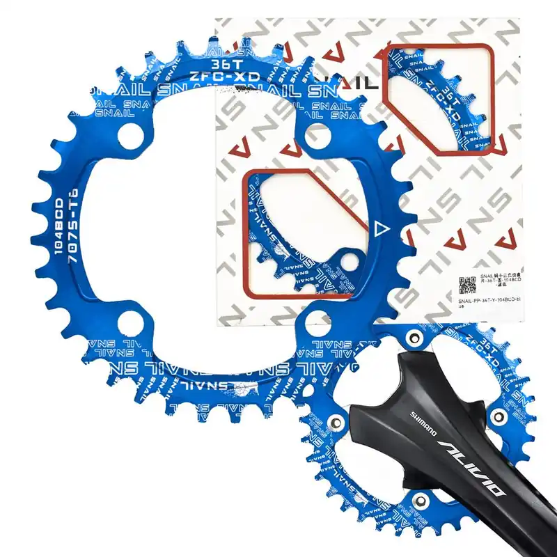 Zębatka SNAIL do mechanizmu korbowego 1x, 104 BCD, 36T, Narrow Wide, niebieska Oryginalny