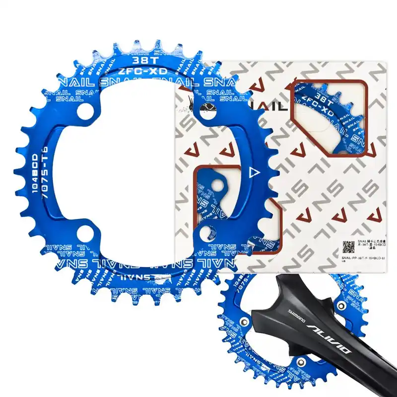 Darmowa dostawa Zębatka Snail do mechanizmu korbowego 1x, 104 BCD, 38T, Narrow Wide, niebieska