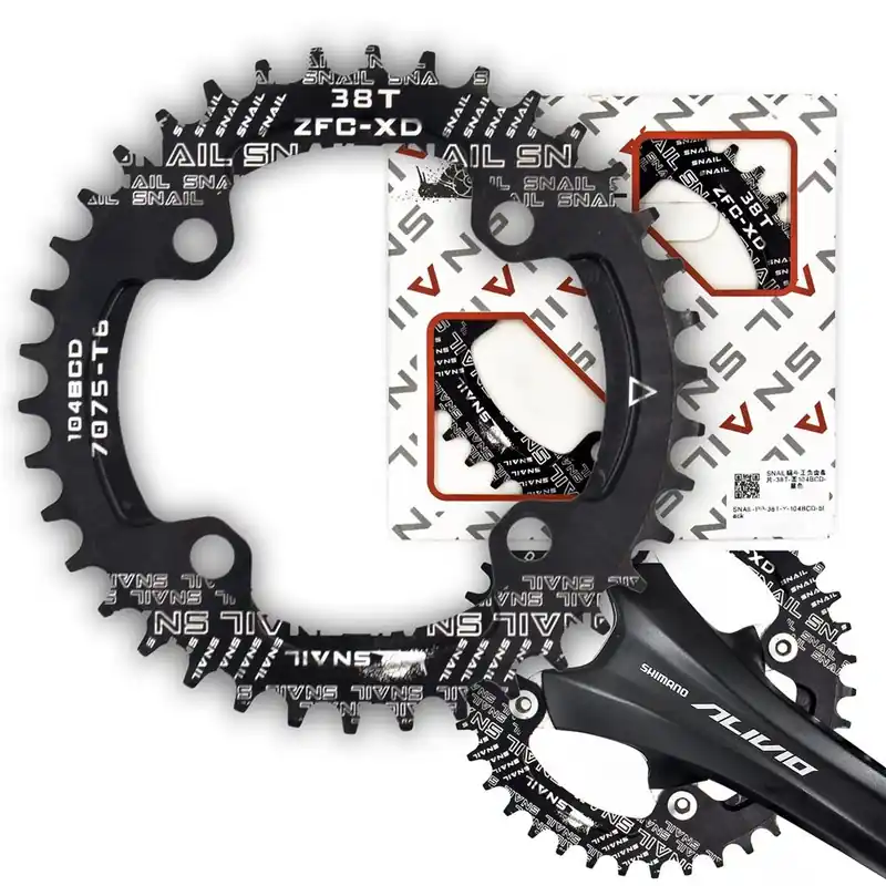 Autentyczny Zębatka Snail do mechanizmu korbowego 1x, 104 BCD, 38T, Narrow Wide, czarna