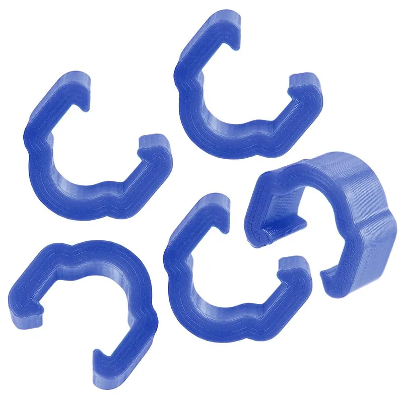 Kup teraz Przelotka, klipsdo montażu pancerza / przewodu hamulcowego na ramie, 3D, niebieskie 5 szt.