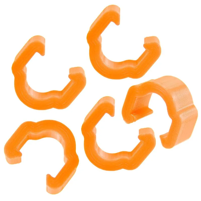 Przelotka, klipsdo montażu pancerza / przewodu hamulcowego na ramie, 3D, pomarańczowe, 5 szt. Nowość