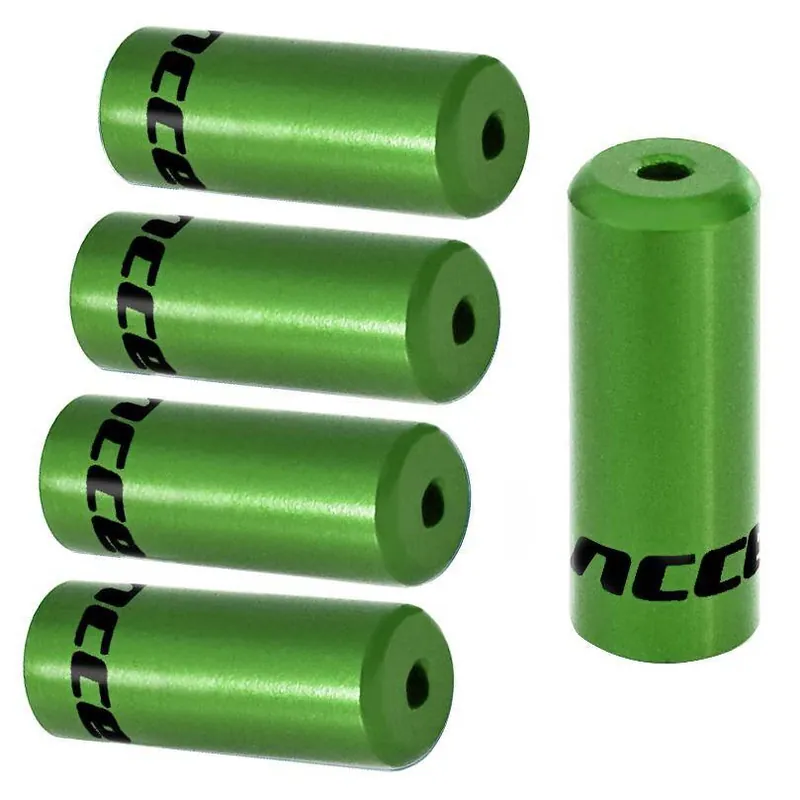 Końcówki pancerza Accent aluminiowe 4 mm, przerzutkowe, 5 szt. zielone Niska cena