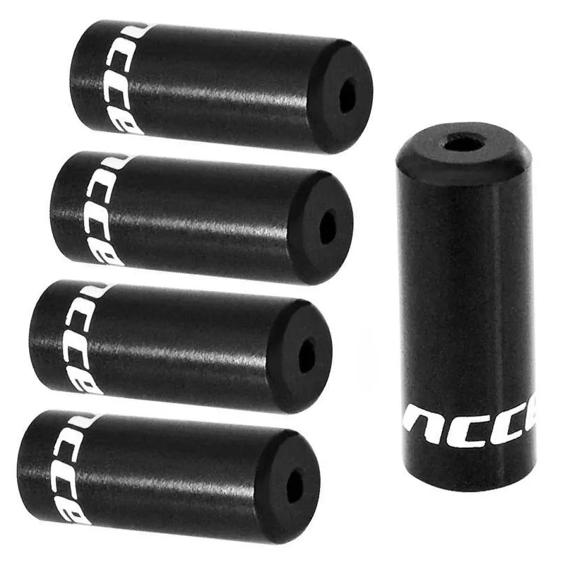 Końcówki pancerza Accent aluminiowe 4 mm, przerzutkowe, 5 szt. czarne Nowość