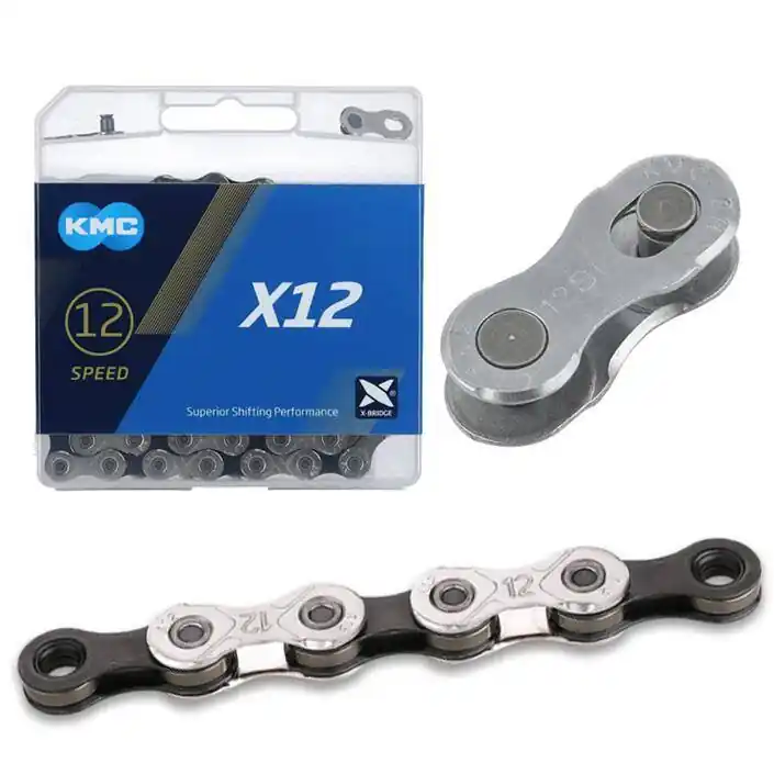 Łańcuch KMC X12 srebrno-czarny, 12-rzędowy 126 ogniw, Box Ostatnia szansa