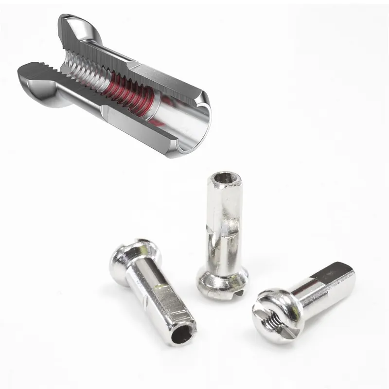 Zwrot pieniędzy Nyple DT Swiss Pro Lock 14mm, mosiężne, do szprych 2,0 mm, srebrne - opakowanie 100 szt.