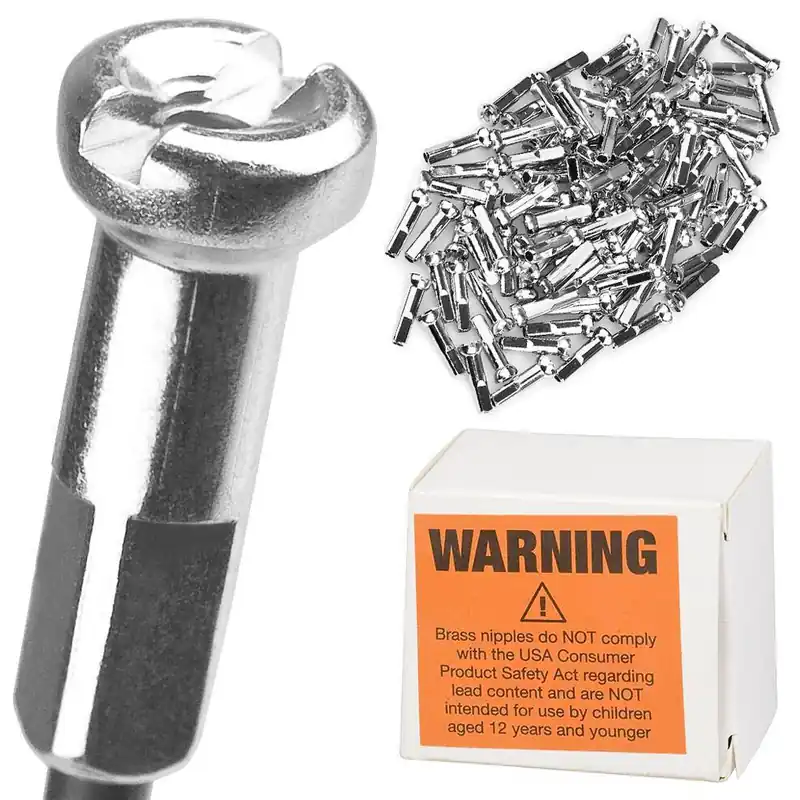 Nyple DT Swiss Pro Lock 16mm, mosiężne, srebrne - opakowanie 100 szt. Premium