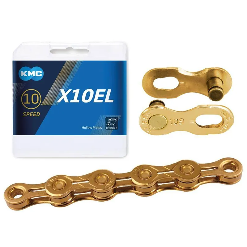 Łańcuch KMC X10EL Gold 114 ogniw 5,88 mm 10-rzedowy Box złoty Rabat