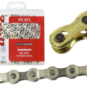 Wyprzedaż Łancuch Sram PC 971, 114 ogniw 9-rz.srebrno - szary, spinka Power Link