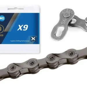 Łańcuch KMC X9 szary, 114 ogniw, 6,6mm, 9-rzędowy. Bezpieczna płatność
