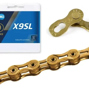 Ostatnia szansa Łańcuch KMC X9SL Ti-N Złoty, 114 ogniw, 6,6mm, 9-rzędowy