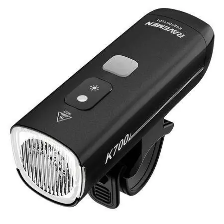 Lampka przednia Ravemen K700 AI, czarna, 700 lumenów, USB-C Rabat