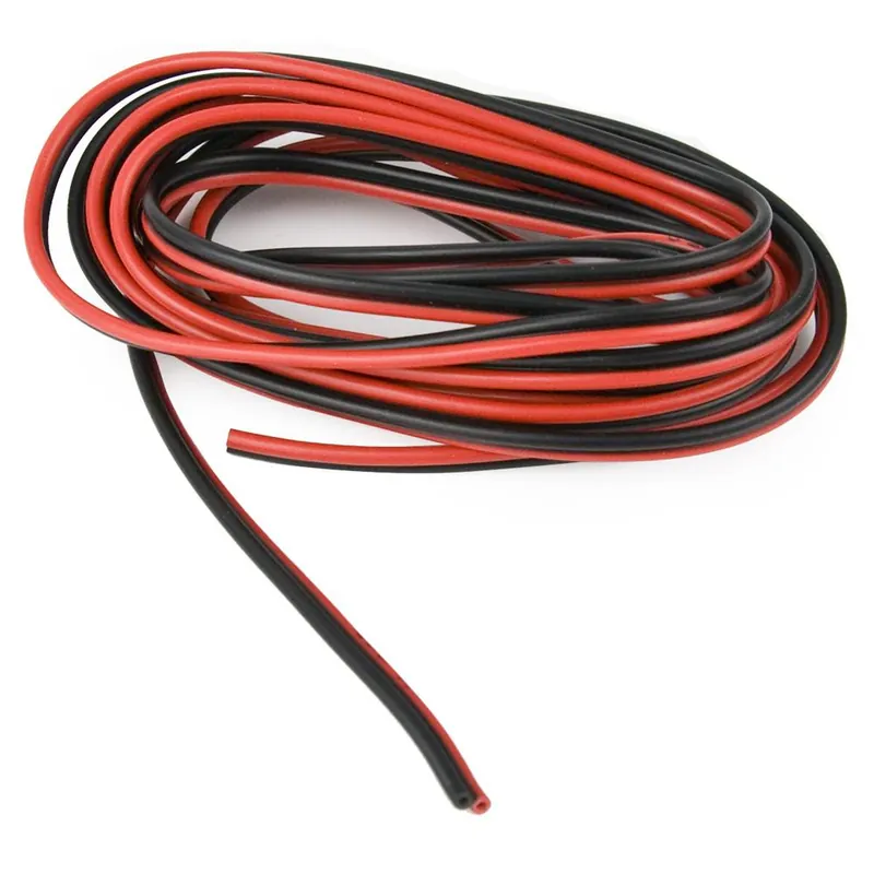 Przewód dynama 2-żyłowy 2x0,75 mm2, 2,5 m, czarno-czerwony Szybka dostawa