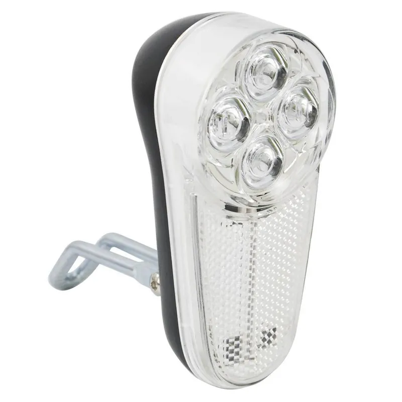 Lampka przednia JY371, 4 diody LED, odblask, baterie AAA, czarno-biała Kup teraz
