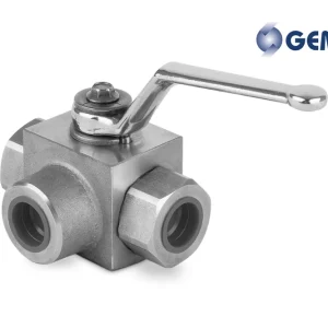 Zawór kulowy odcinający 3-drogowy 1/2" BSP DN13 500Bar stal nierdzewna 316L GE3GGT33044A000 - Gemels Oferta