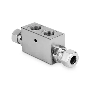 Zawór zwrotny bliźniaczy sterowany z otw. montaż. DIN 2353 1/8" BSP 10l./min. 350Bar D10 LVDT-DIN005 - OFC - OMPI Tylko dziś