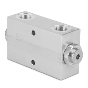 Zawór zwrotny sterowany bliźniaczy mocowany liniowo aluminium 3/8” BSP 35l./min. 260Bar otw.montaż. LVDL02 - OFC - OMPI Rabat