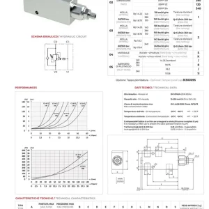 Zawór zwrotny sterowany przeciążeniowy pojedynczy 1/2" 60l./min. 30-210bar stal VBCL1201S - Oleoweb Oferta