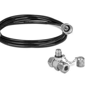 Zestaw pomiarowy serwisowy z przewodem 1000mm M16x2 minimess-1/4 pod manometr i złączką trójnikową pomiarową L12 M18x1,5 Tylko dziś