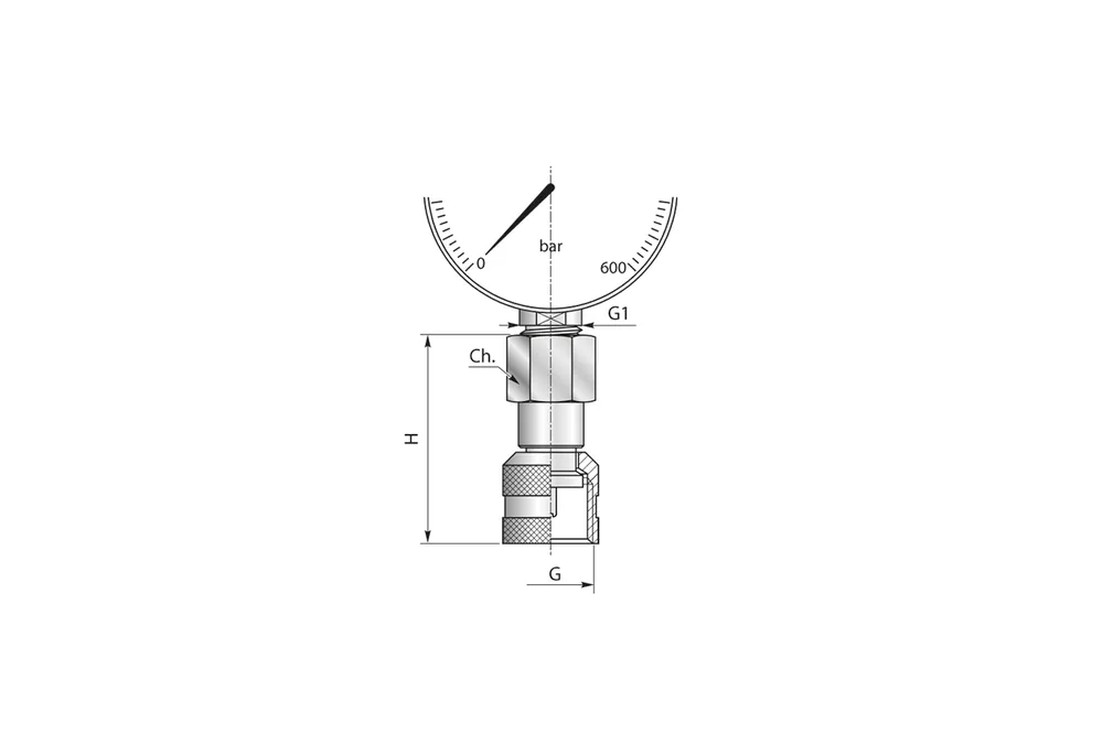Złącze manometryczne wewn. 1/2" BSP M16x1,5 20121500 - Minipress Premium