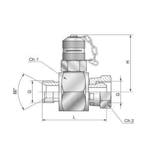 Złącze pomiar. trójnikowe obrotowe zew-wew M16x2 / 1/4" zat. metal. S11914G00C - Minipress Nowość