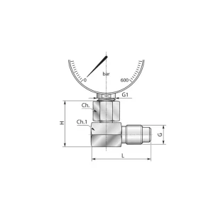 Złączka manometryczna kolankowa 90 obrotowa 1/4" BSP z wolnym przepływem 21140000 - Minipress Autentyczny