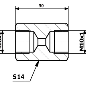 Łącznik przewodów hamulcowych 84-20 Wew. 10x1 SF / L-30 mm Oferta limitowana
