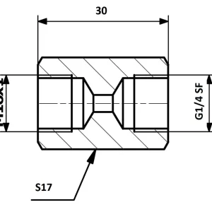 ŁĄCZNIK PRZEWODÓW HAMULCOWYCH 84-26 Wew. 10x1 SF - Wew. G1/4 SF Nowość