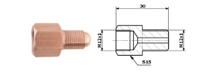 Łącznik przewodów hamulcowych 88-1 wewnętrzny M 12X1 SF + zewnętrzny M 12X1 SF Ekspresowa dostawa