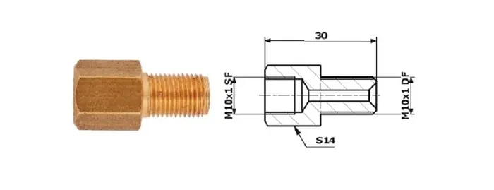 Oferta limitowana Łącznik Przewodów Hamulcowych 88-6 Wew. M 10X1 SF + Zew M 10X1 DF