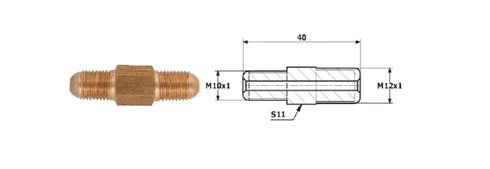 Łącznik Przewodów Hamulcowych 89-5 Zewnętrzny M12x1 SF Zewnętrzny M10x1 SF Nowość