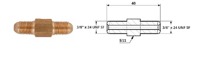 ŁĄCZNIK PRZEWODÓW HAMULCOWYCH 89-7 Zewnętrzny 3/8"x24 UNF UNF SF Darmowa dostawa