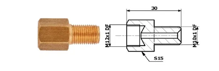 Oferta Łącznik Przewodów Hamulcowych Wew. M 12x1 DF + Zew M 10x1 DF