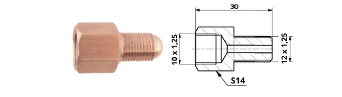 Łącznik Przewodów Hamulcowych Wewnętrzny M 10x1,25 12x1,25 SF Tani