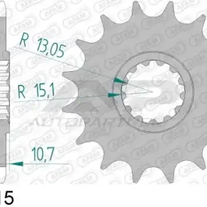 AFAM Zębatka Napędowa Przód MOTO 15 Zębów STALOWA 21607-15 Oryginalny