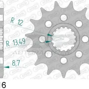 AFAM Zębatka Napędowa Przód MOTO 16 Zębów STALOWA 22902-16 Najlepsza cena