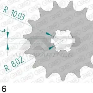 AFAM Zębatka Napędowa Przód MOTO 16 Zębów STALOWA 30100-16 Ekspresowa dostawa