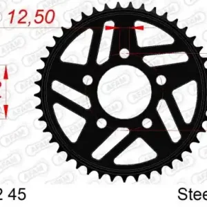 AFAM Zębatka Napędzana Tył 164802-45 Stalowa Czarna Najlepsza cena
