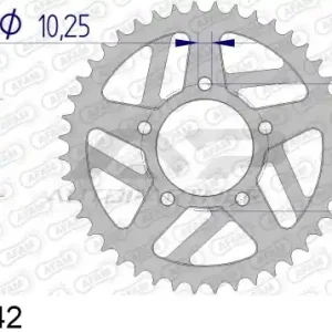 AFAM ZĘBATKA NAPĘDZANA TYŁ MOTO ALUMINIOWA ANODOWANA GUN METAL Autentyczny