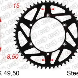 AFAM ZĘBATKA NAPĘDZANA TYŁ MOTO STALOWA CZARNA Darmowa dostawa