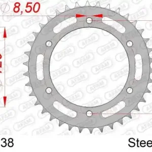 AFAM ZĘBATKA NAPĘDZANA TYŁ MOTO STALOWA OCYNKOWANA SREBRNA Wyprzedaż
