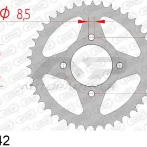 AFAM ZĘBATKA NAPĘDZANA TYŁ MOTO STALOWA OCYNKOWANA SREBRNA Wysoka jakość